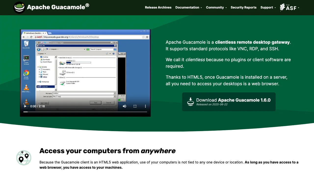 Apache Guacamole screenshot