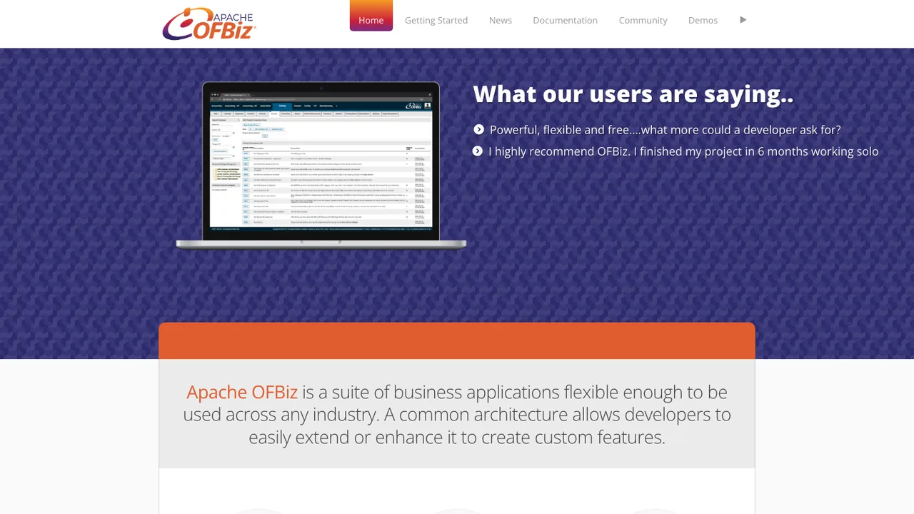 Apache OFBiz screenshot