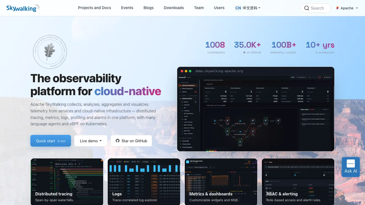Apache SkyWalking screenshot