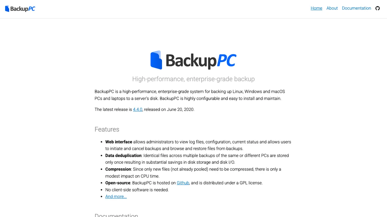 BackupPC screenshot
