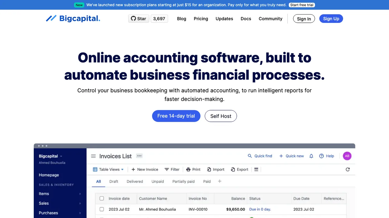 Bigcapital screenshot