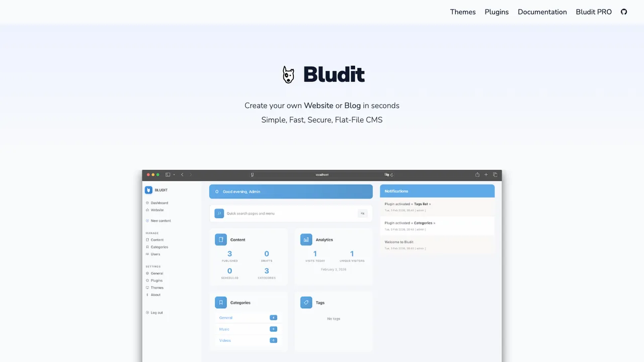 Bludit screenshot