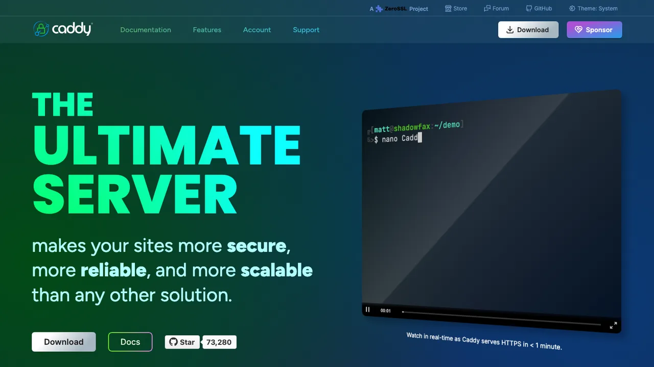 Caddy screenshot