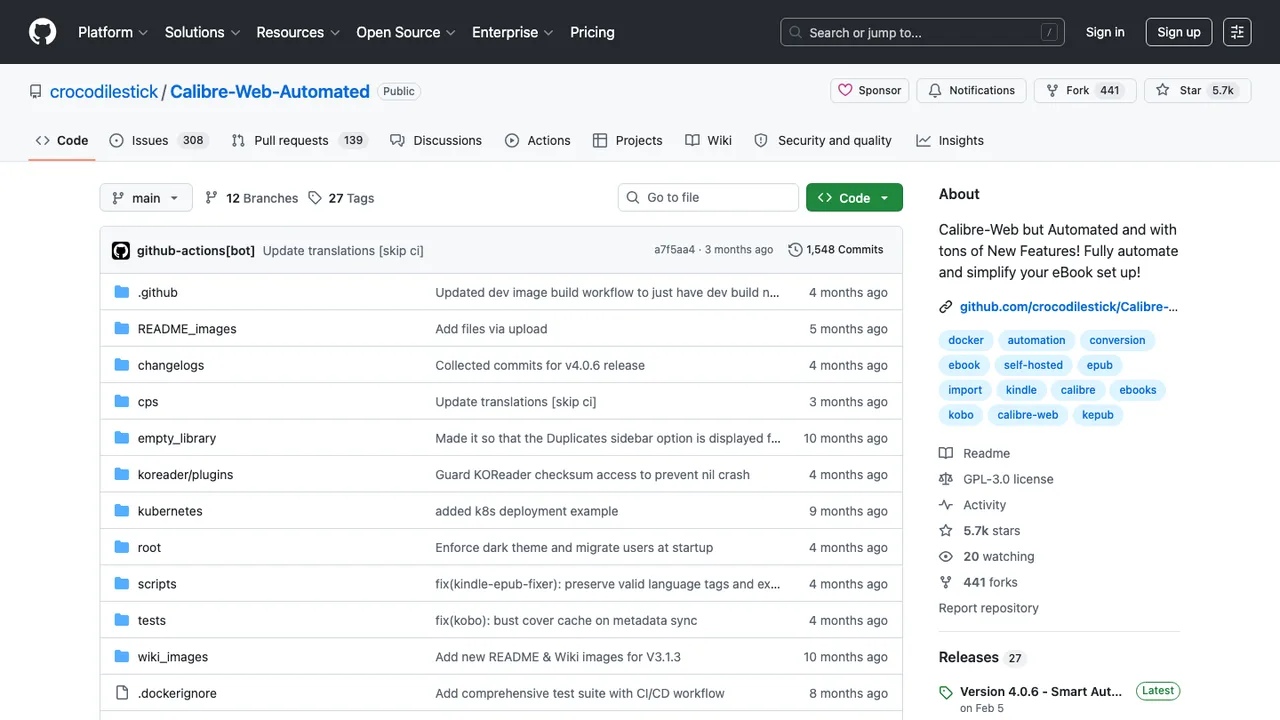 Calibre-Web Automated screenshot