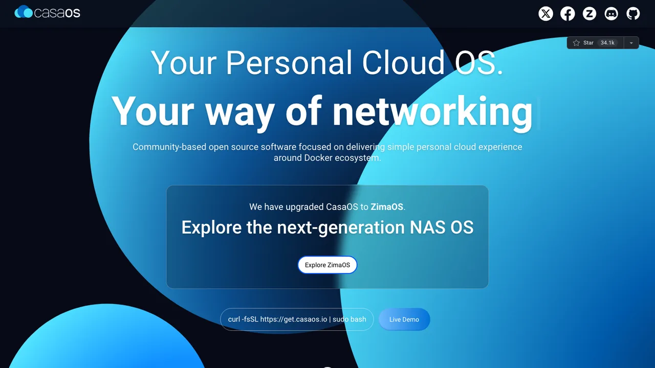 CasaOS screenshot
