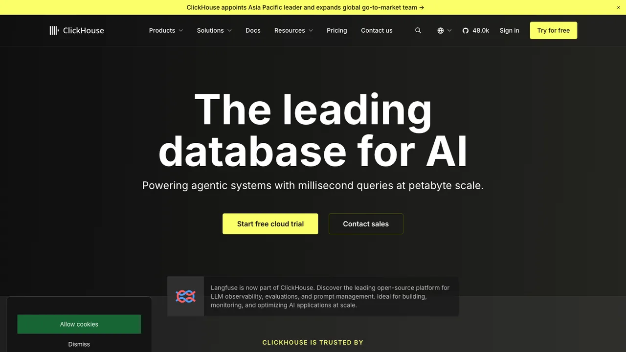 ClickHouse screenshot