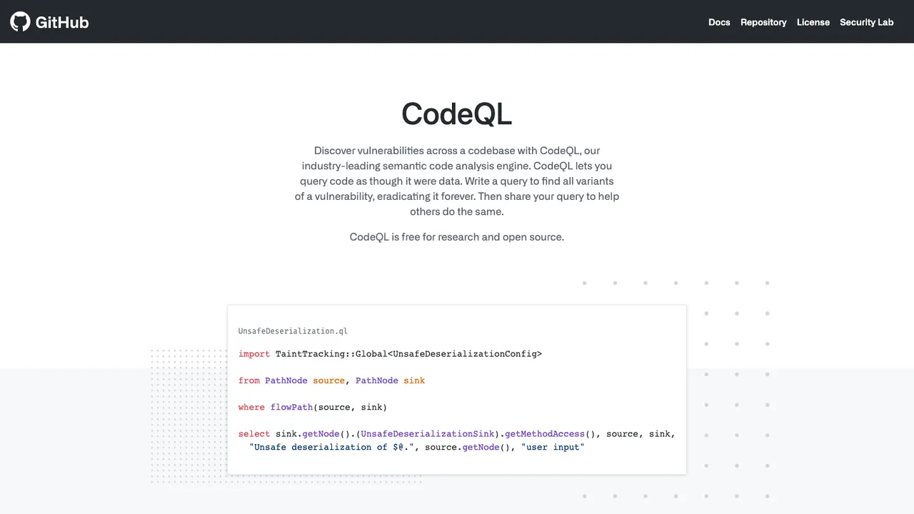 CodeQL screenshot
