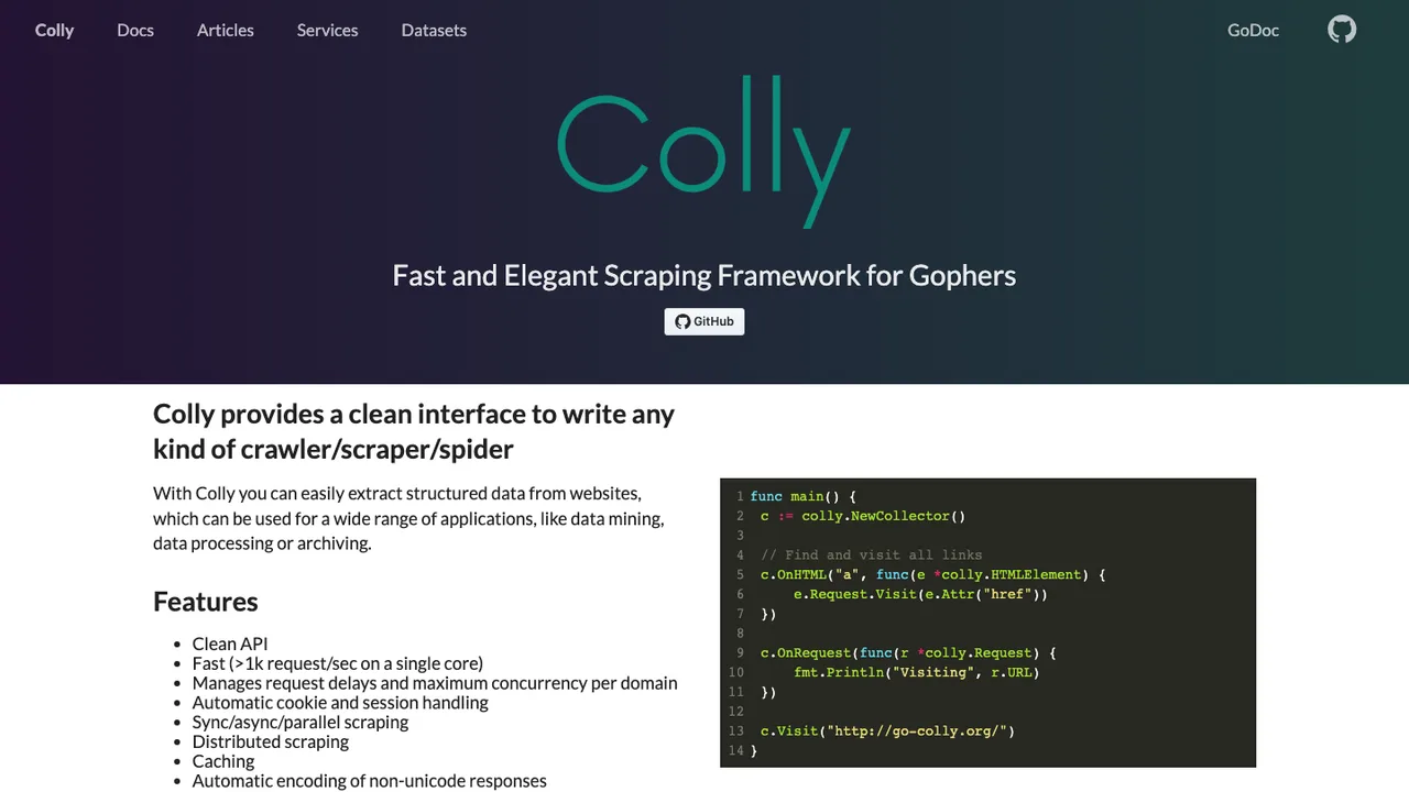 Colly screenshot