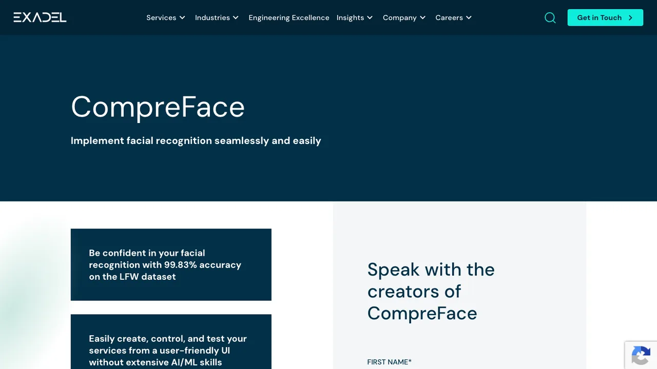 CompreFace screenshot