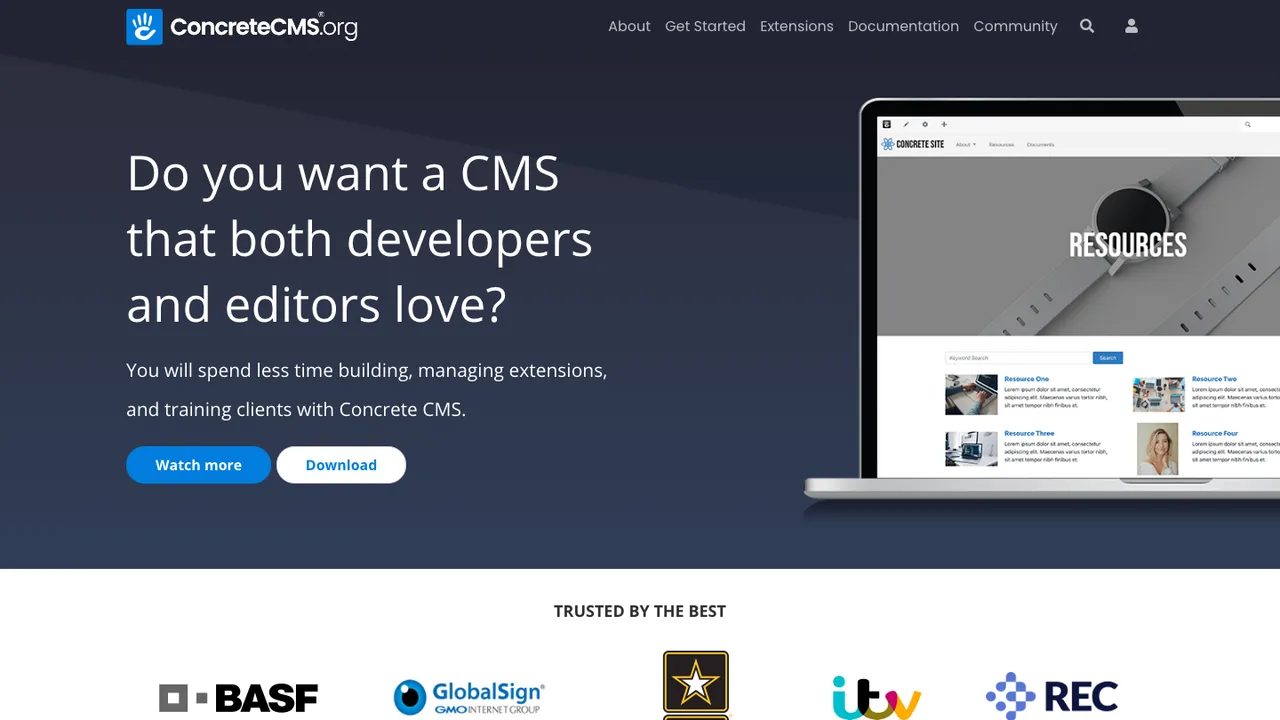 Concrete CMS screenshot