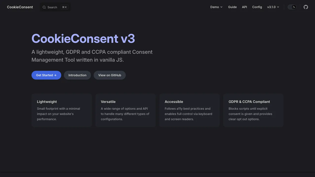 CookieConsent screenshot