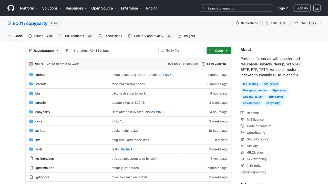 Copyparty screenshot