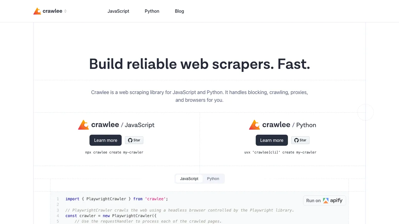 Crawlee screenshot
