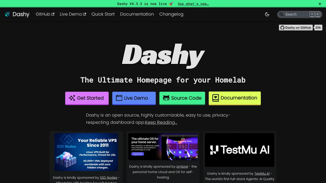 Dashy screenshot