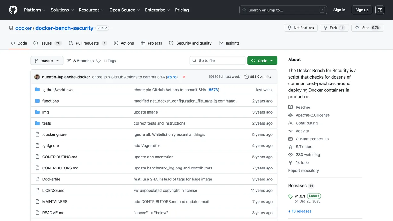 Docker Bench for Security screenshot