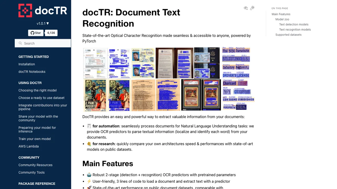 docTR screenshot