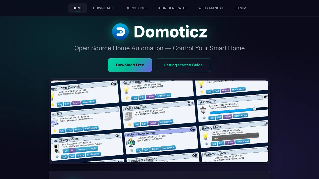 Domoticz screenshot
