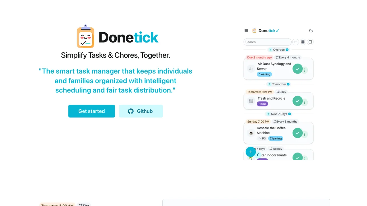 Donetick screenshot