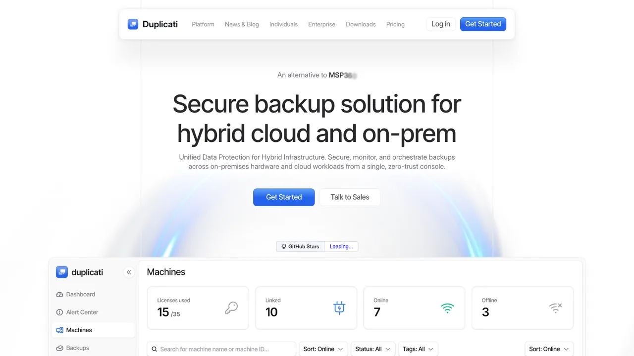 Duplicati screenshot