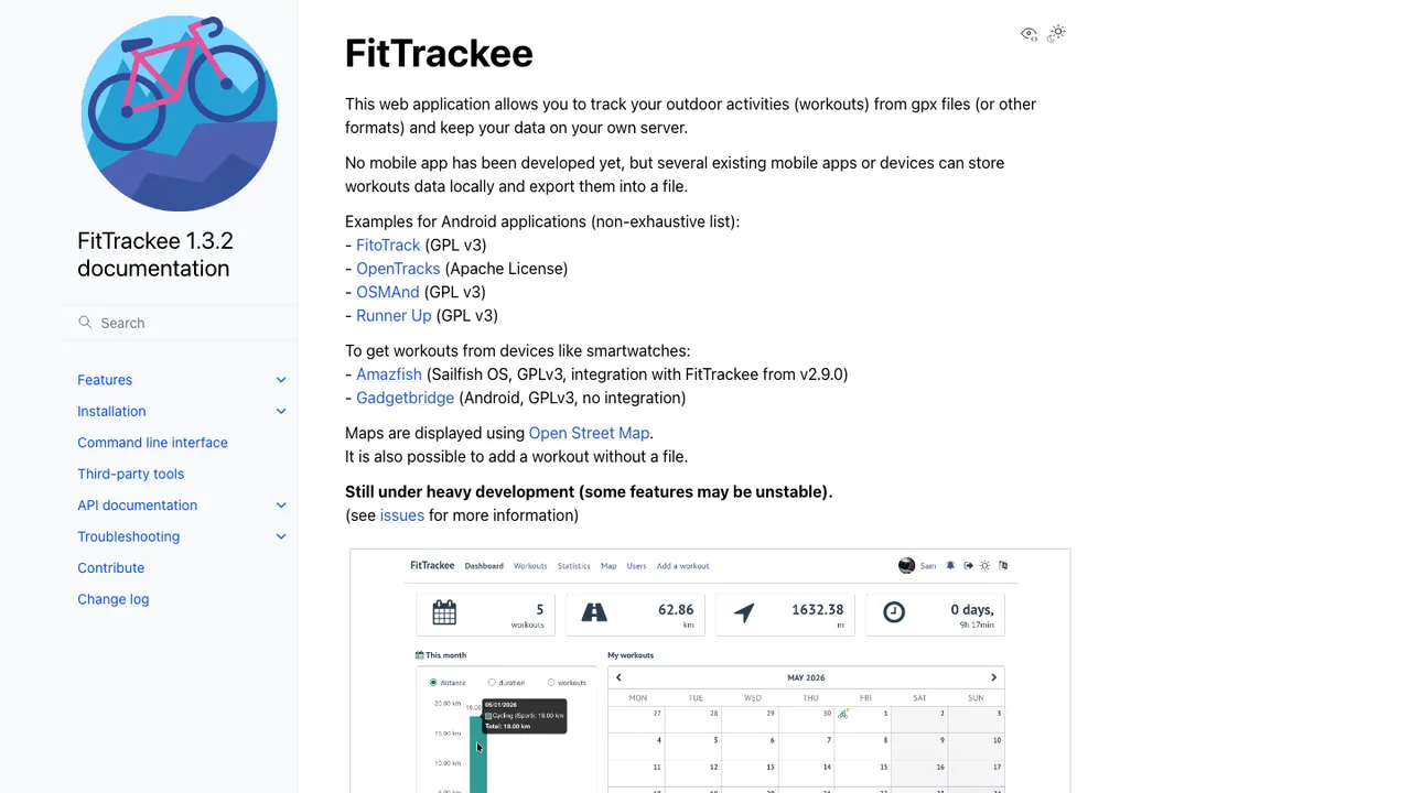 FitTrackee screenshot