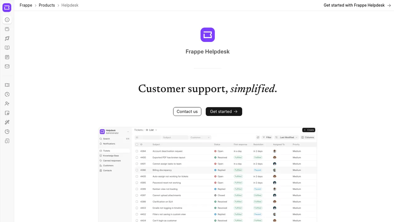 Frappe Helpdesk screenshot