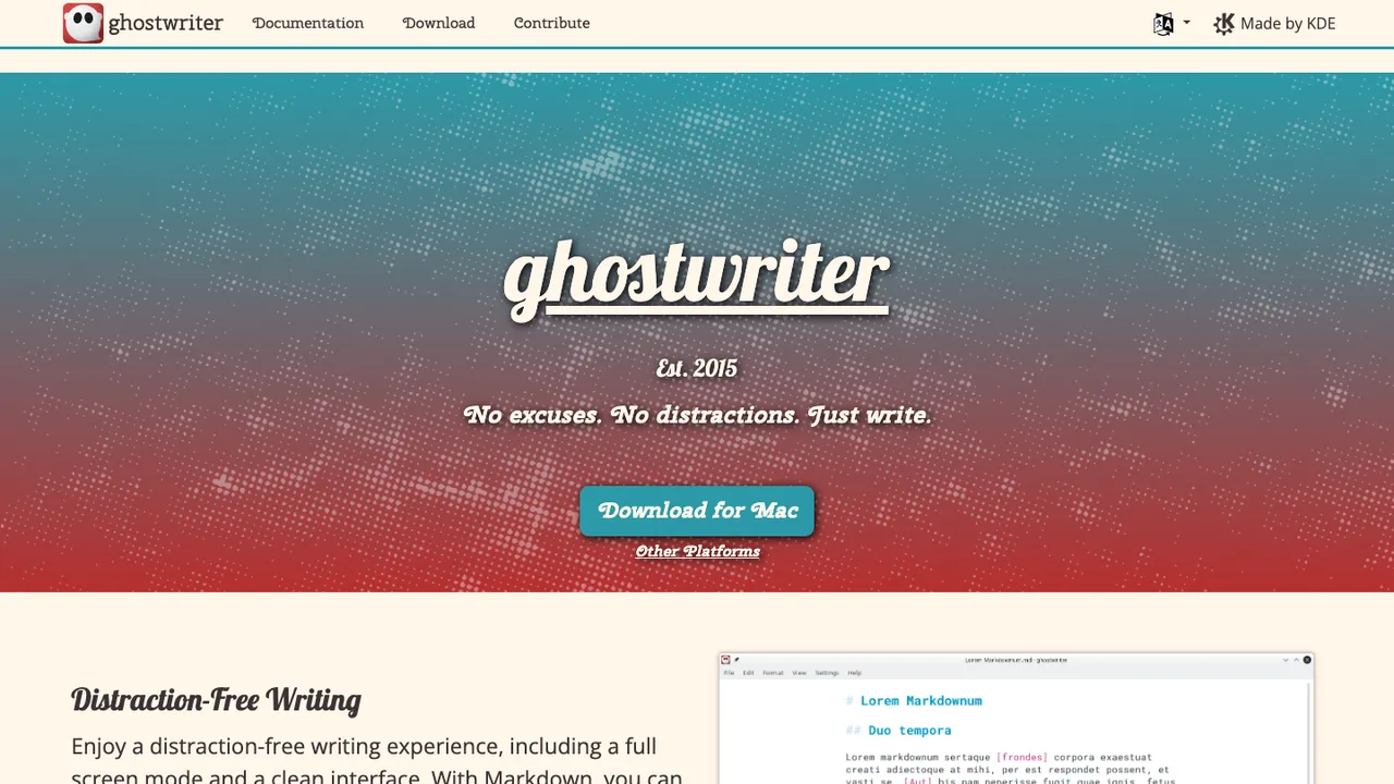 ghostwriter screenshot