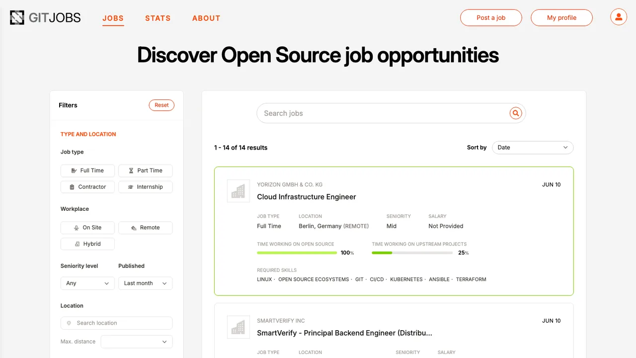 GitJobs screenshot