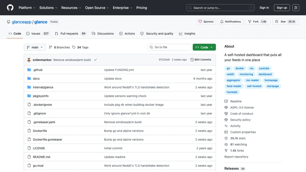Glance screenshot