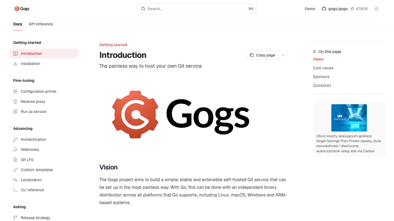 Gogs screenshot