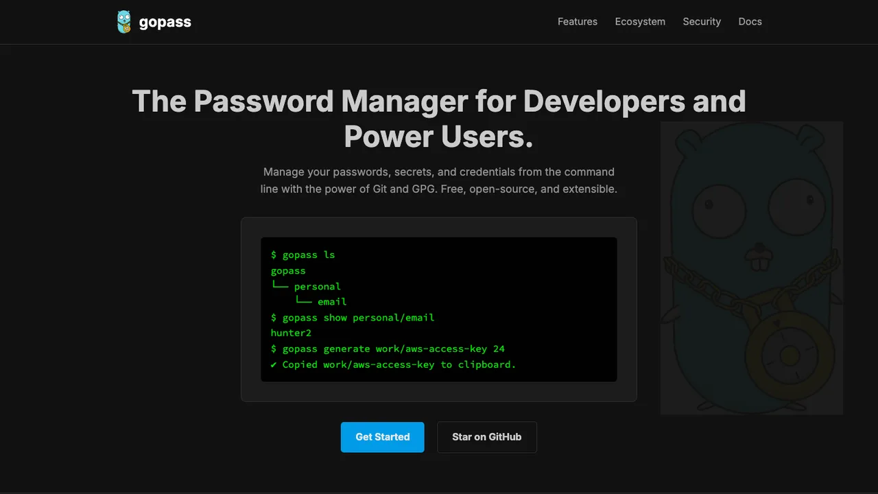 gopass screenshot