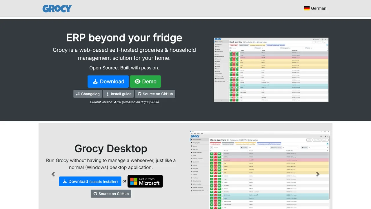 Grocy screenshot