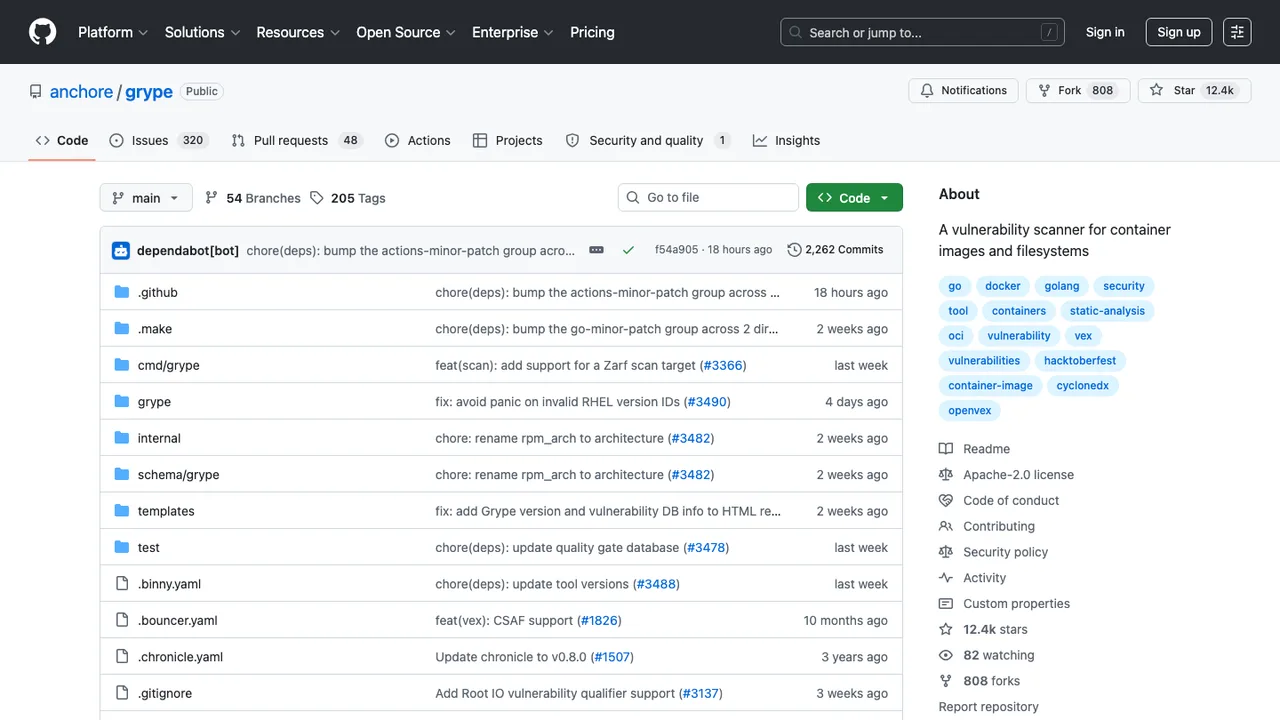 Grype screenshot