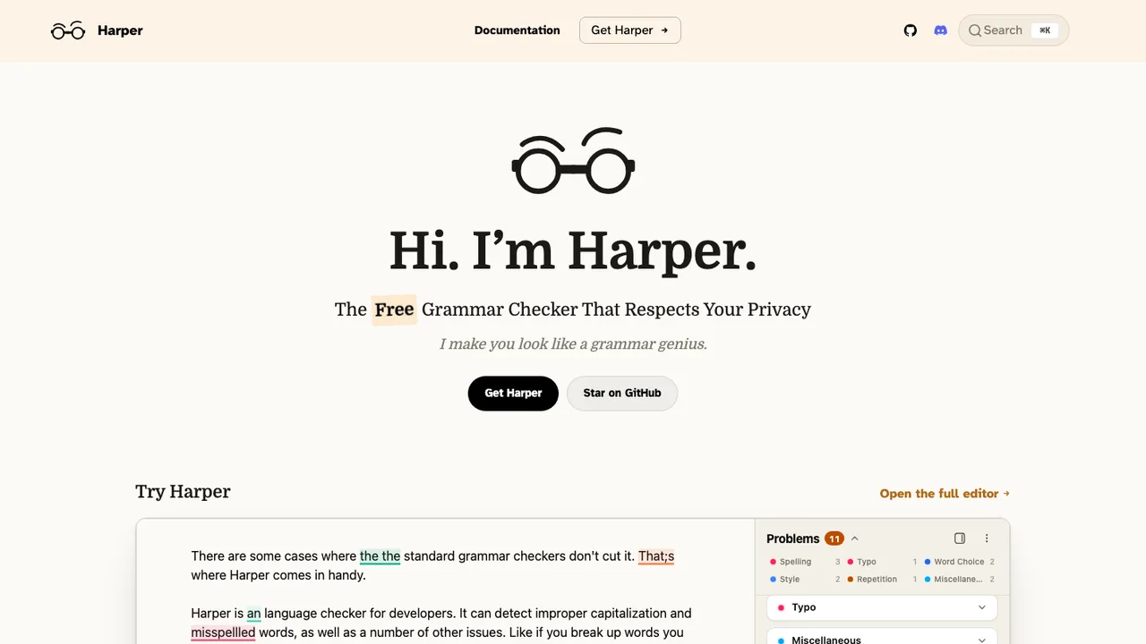 Harper screenshot