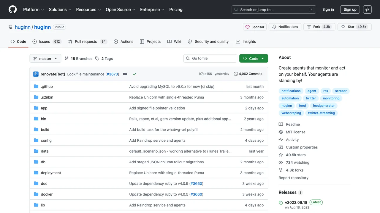 Huginn screenshot