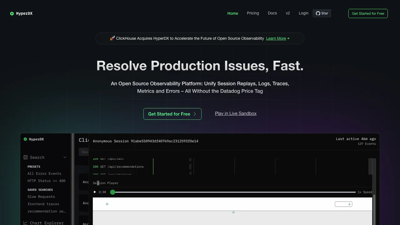 HyperDX screenshot