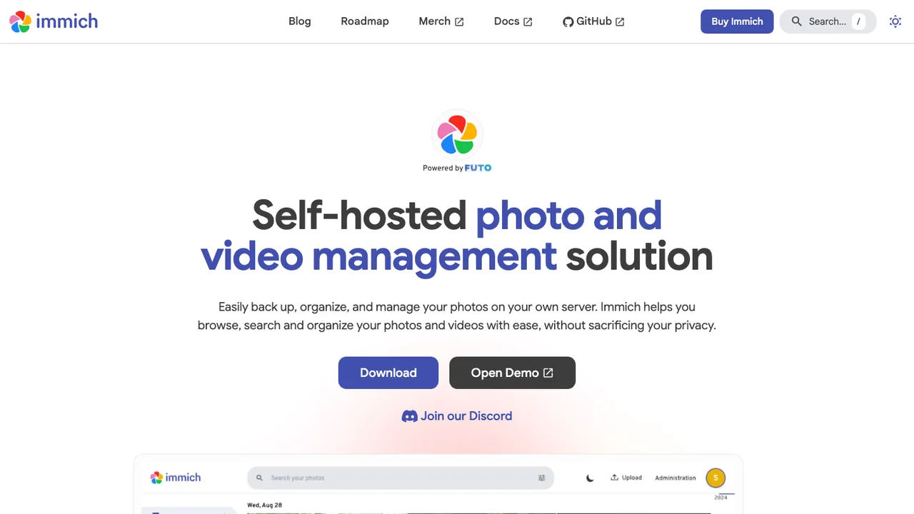 Immich screenshot