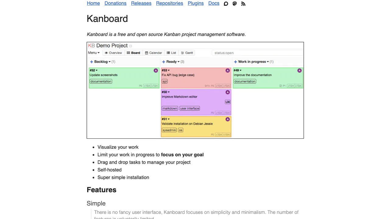 Kanboard screenshot