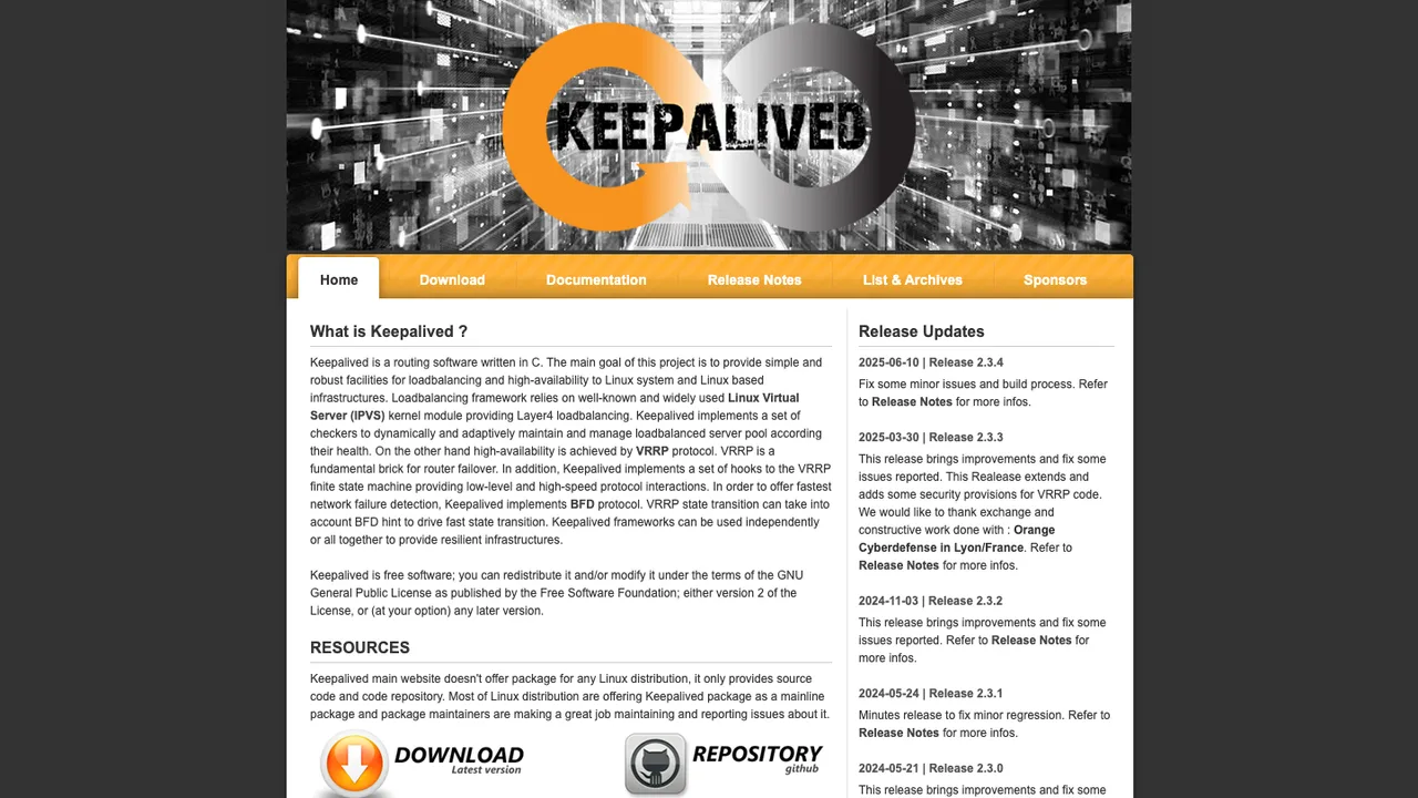 Keepalived screenshot