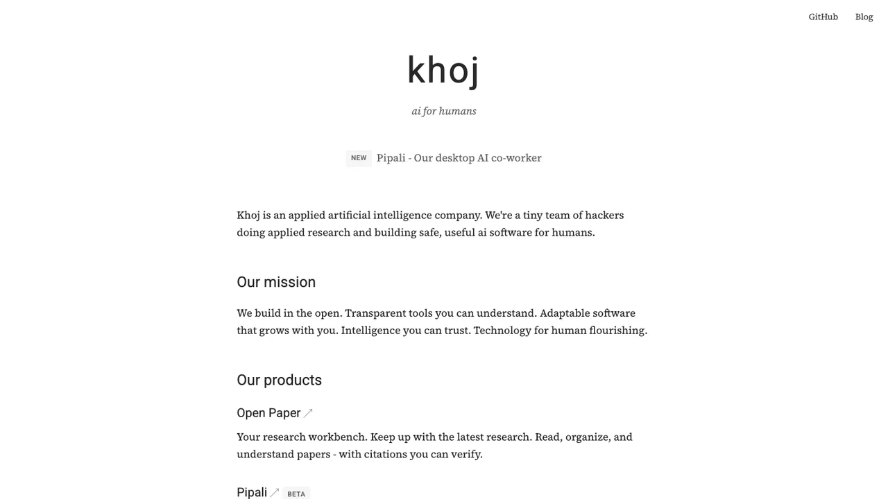 Khoj screenshot