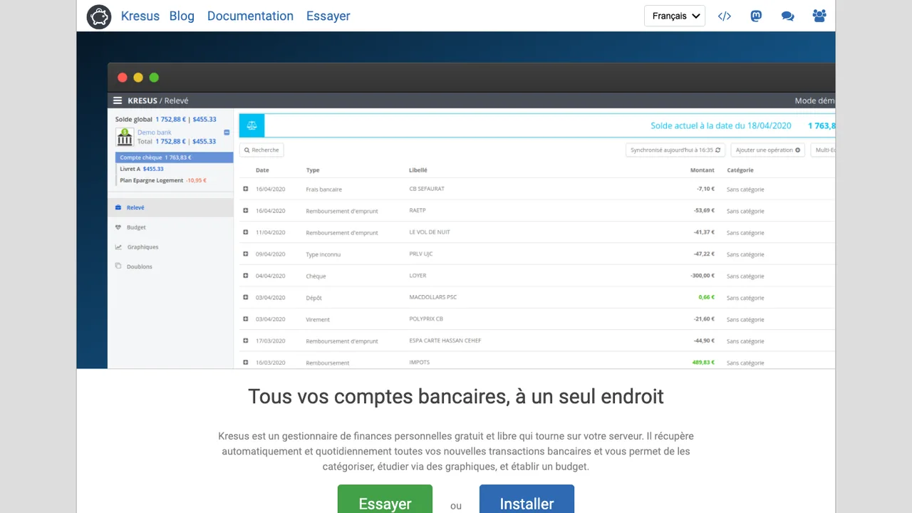 Kresus screenshot