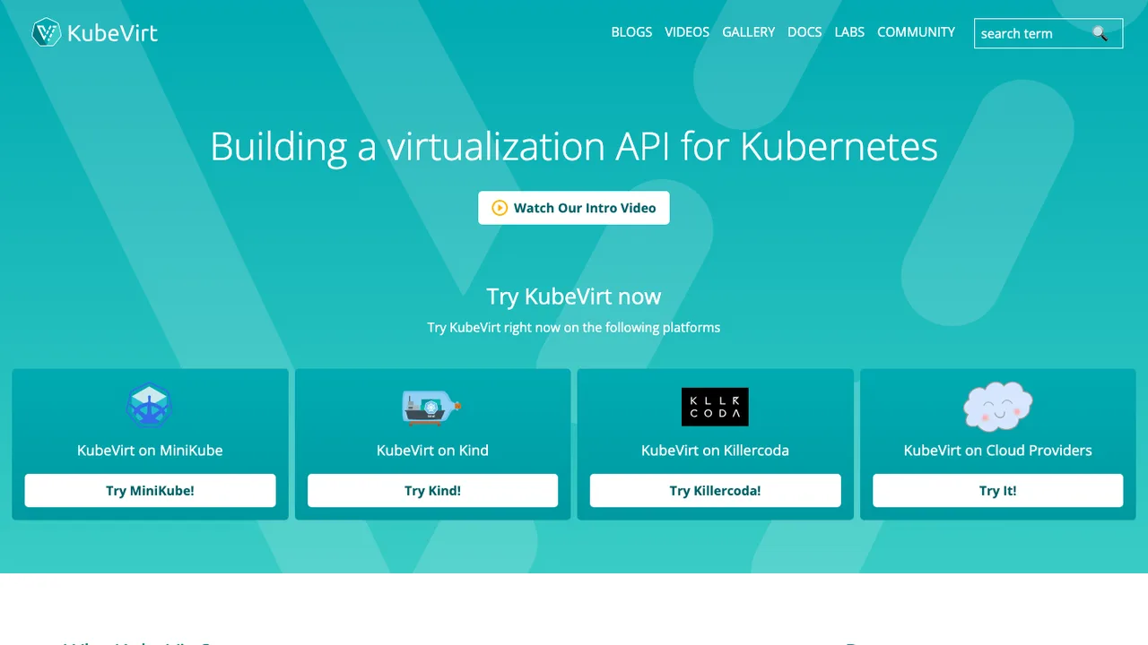 KubeVirt screenshot