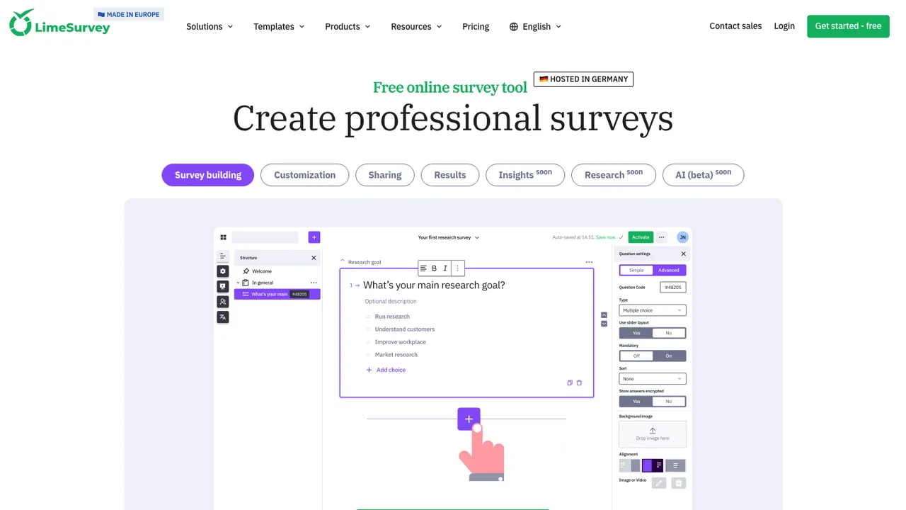 LimeSurvey screenshot