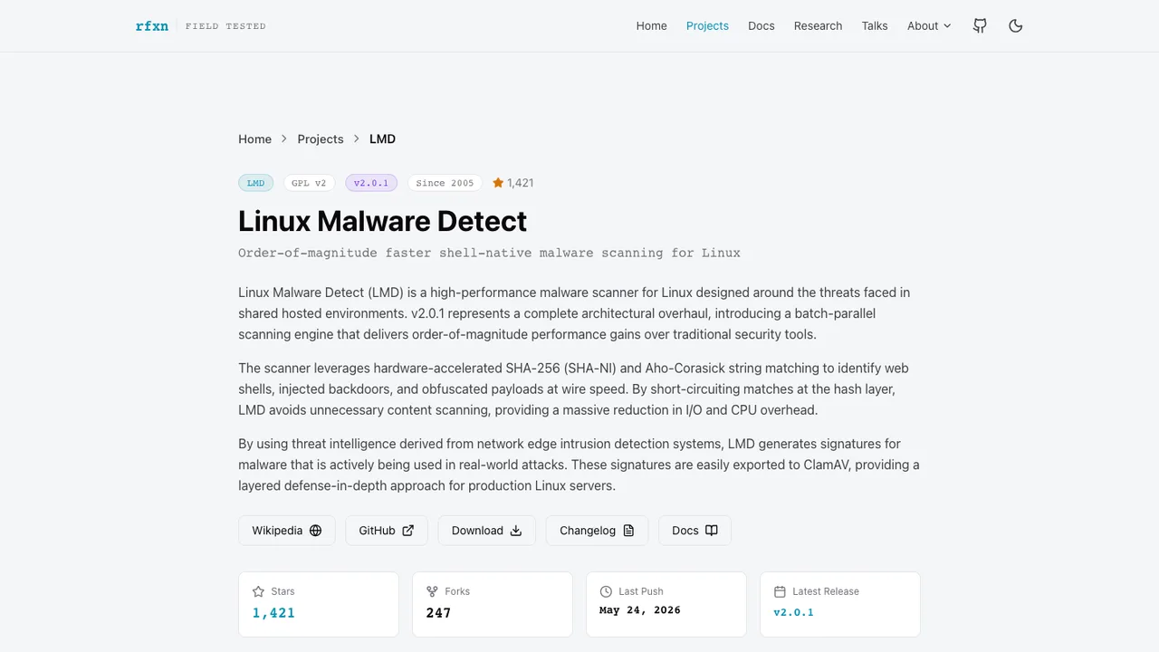 Linux Malware Detect screenshot
