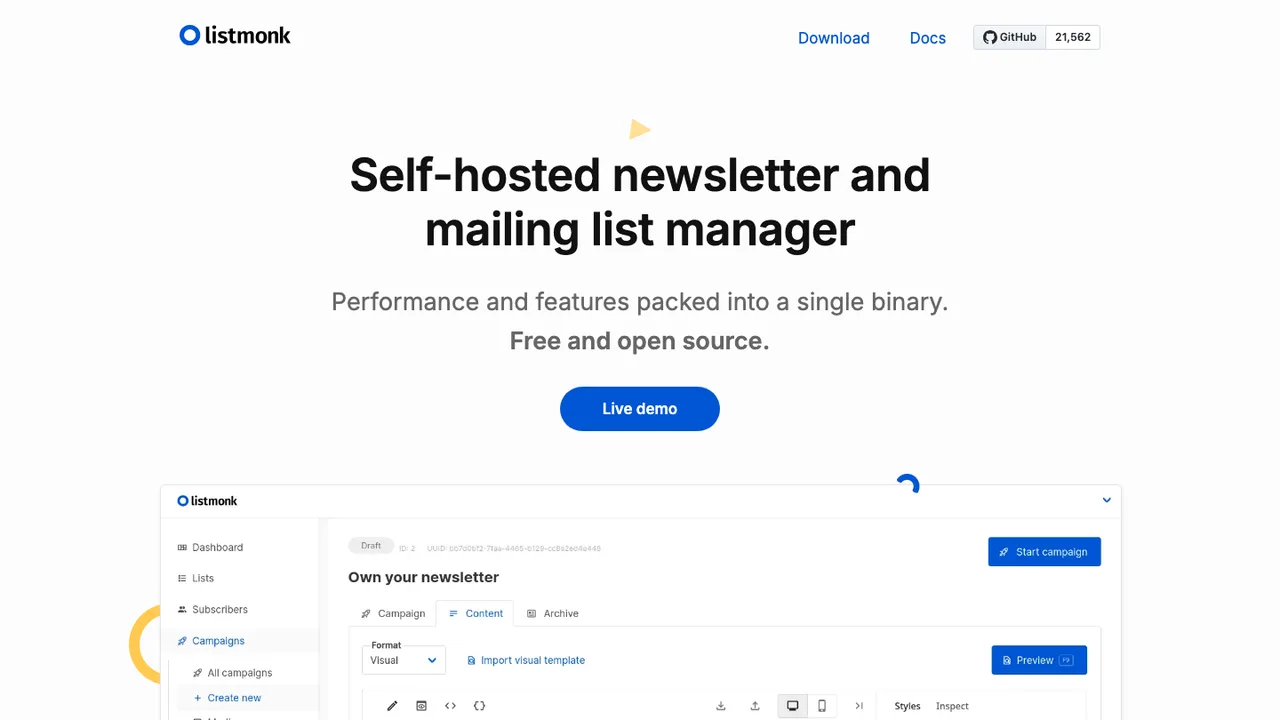 listmonk screenshot