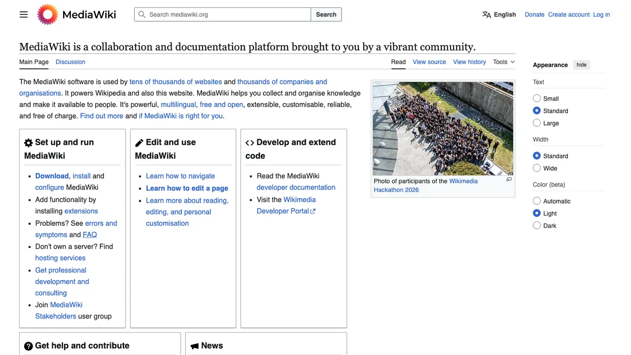 MediaWiki screenshot