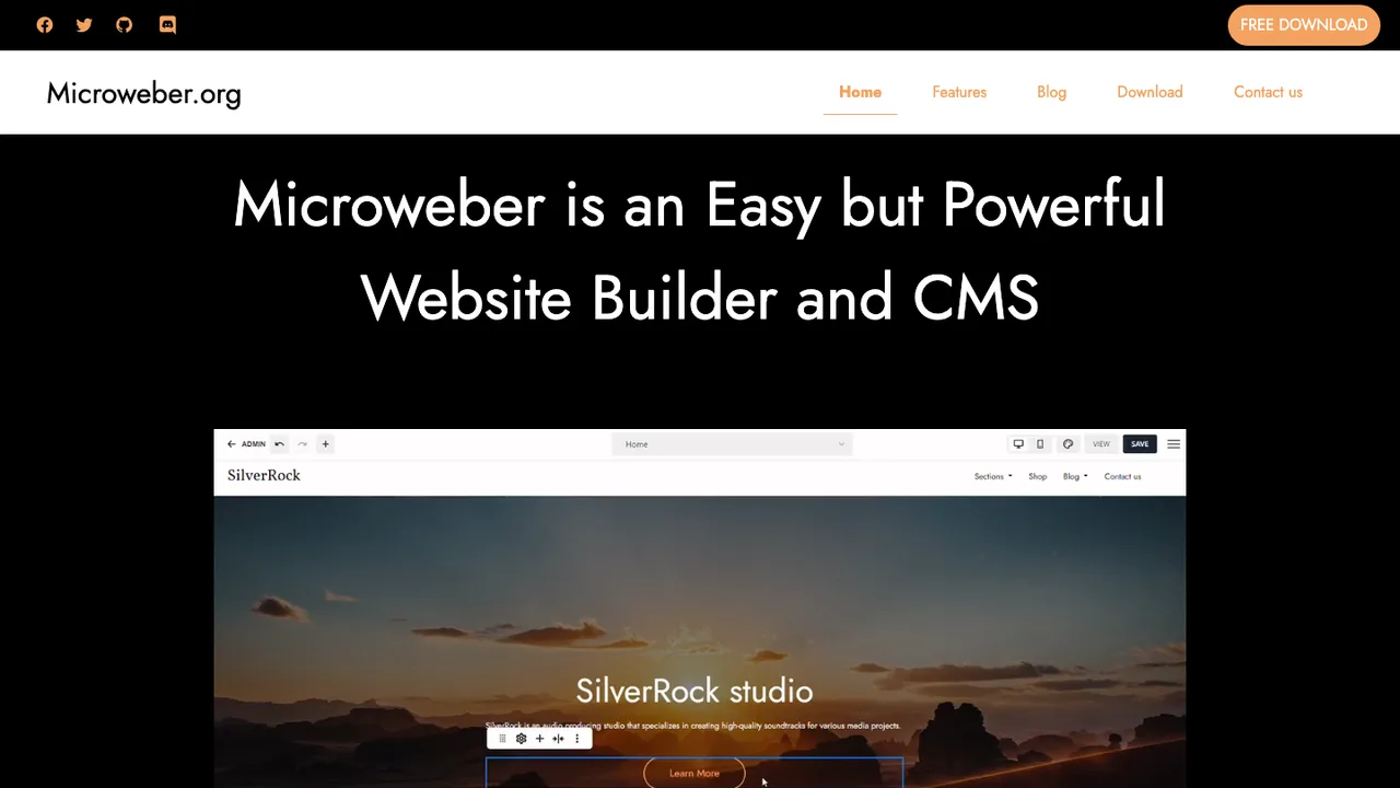 Microweber screenshot