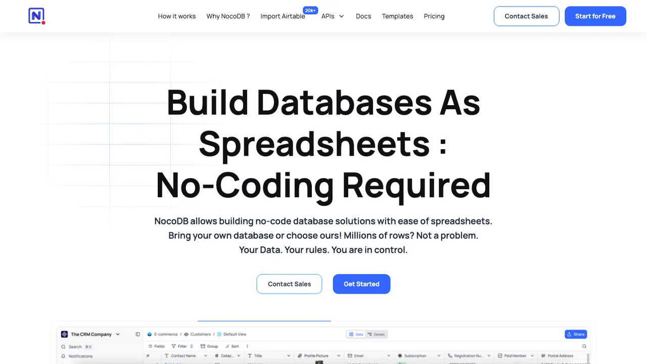 NocoDB screenshot