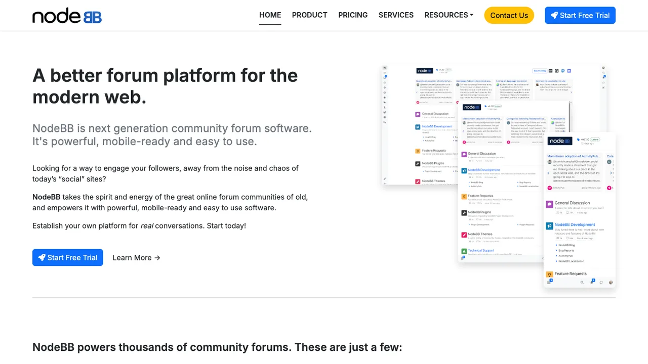 NodeBB screenshot