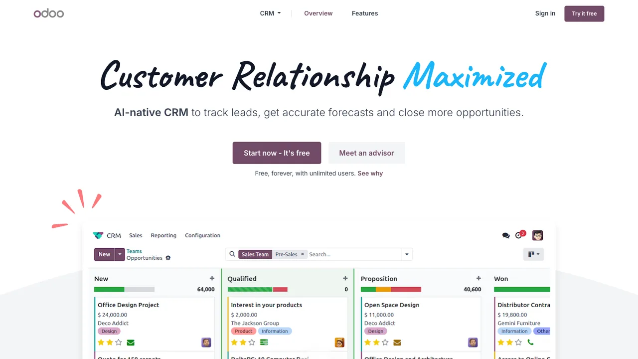 Odoo CRM screenshot