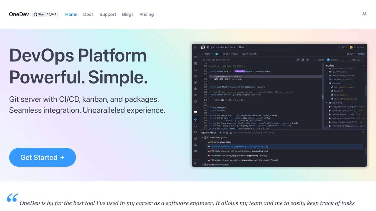 OneDev screenshot